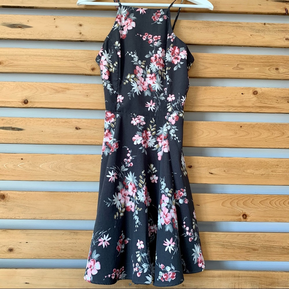 Backless Floral Dress